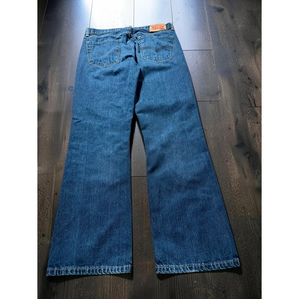 Levis 527 Slim Bootcut Jeans Mens 34x30 Medium Wash Blue Denim Western